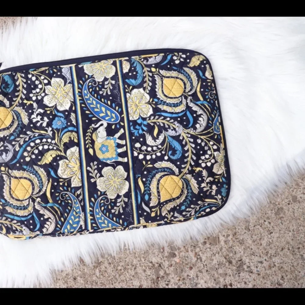 Vera Bradley Elephant Blue and Yellow Laptop Case - Picture 2 of 3